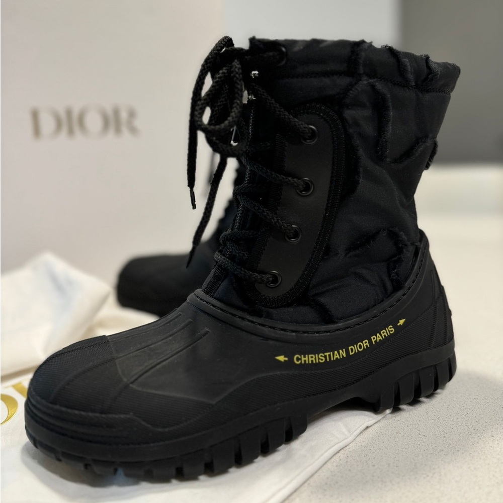 Women’s DIOR D-Venture Camouflage Nylon And Rubber Lace-Up Ankle Boots
